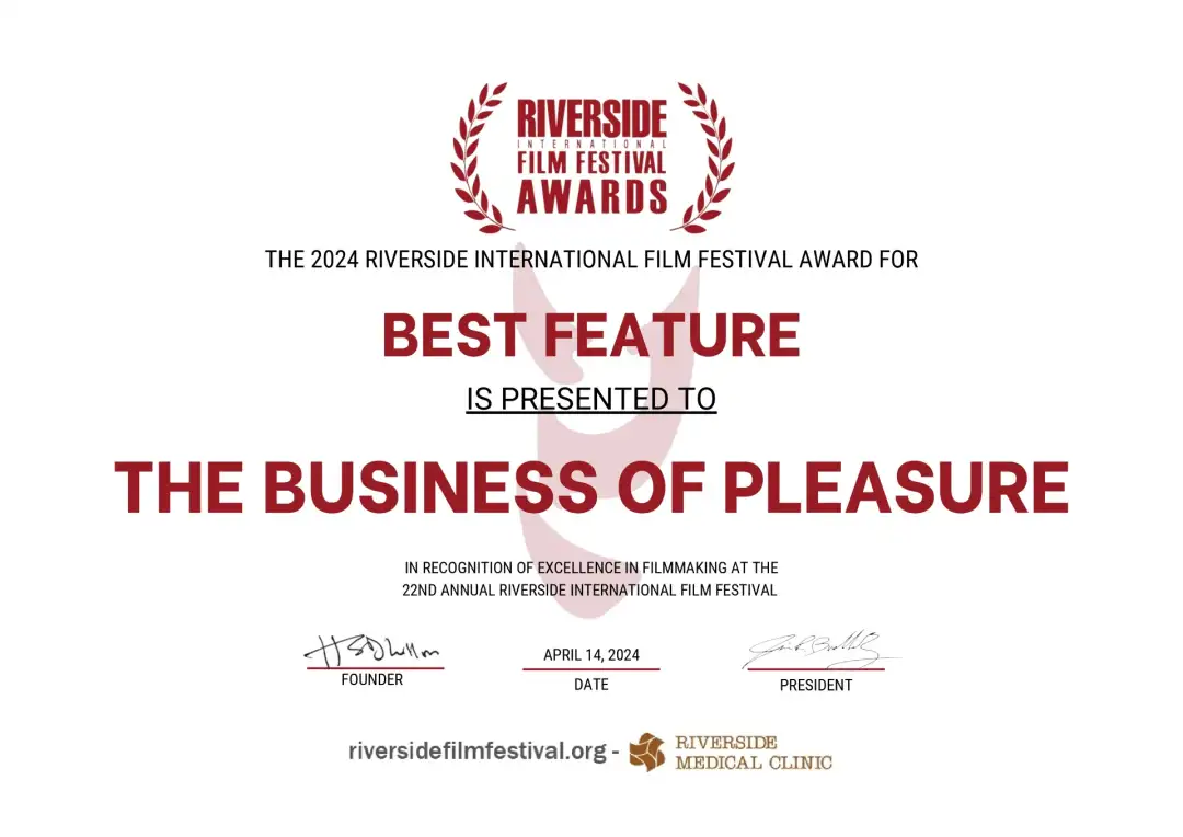 Награда во Калифорнија за најдобар долгометражен филм за „Бизнисот на задоволството“