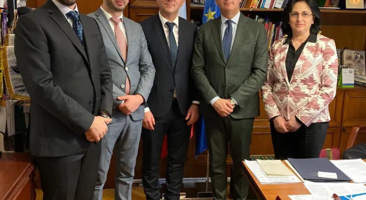 Претседателот на НДП Мемеди во официјална средба со италијанскиот амбасадор Карло Ромео