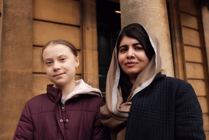 Грета Тунберг се сретна со нобеловката Малала Јусуфзаи