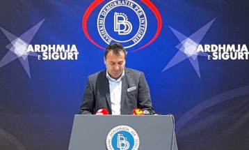 Прес конференција на градоначалникот на Општина Сарај, Блерим Беџети