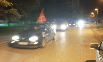 Велешани вечерва  ја славеа победата на македонската фудбалска репрезентација