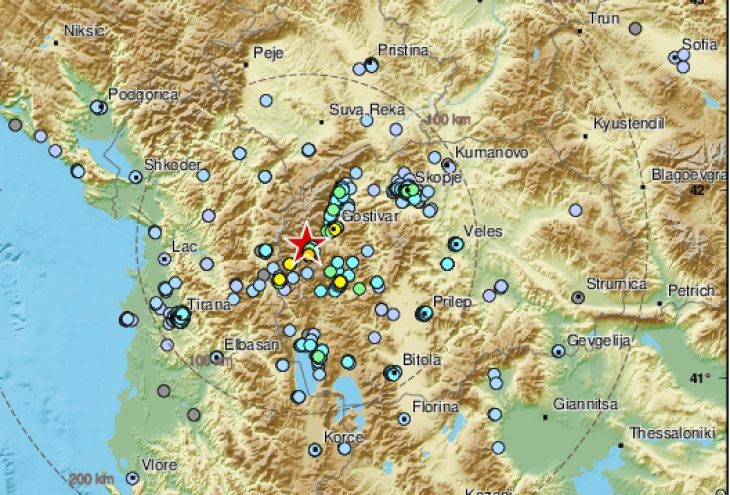 Земјотрес од 4,6 степени по Рихтер во реонот на Маврово
