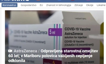 Словенија ќе го укине ограничувањето за вакцинирање со Астра Зенека