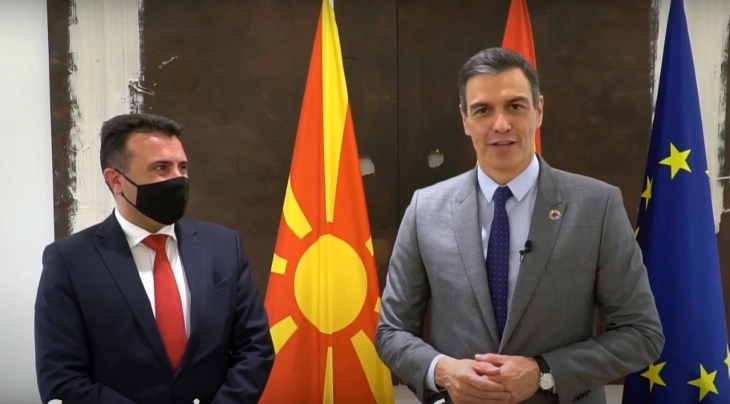 Педро Санчез до македонските граѓани: Можете да сметате на нашата поддршка за влез во ЕУ