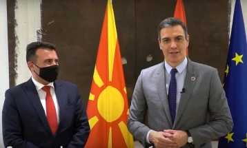 Педро Санчез до македонските граѓани: Можете да сметате на нашата поддршка за влез во ЕУ