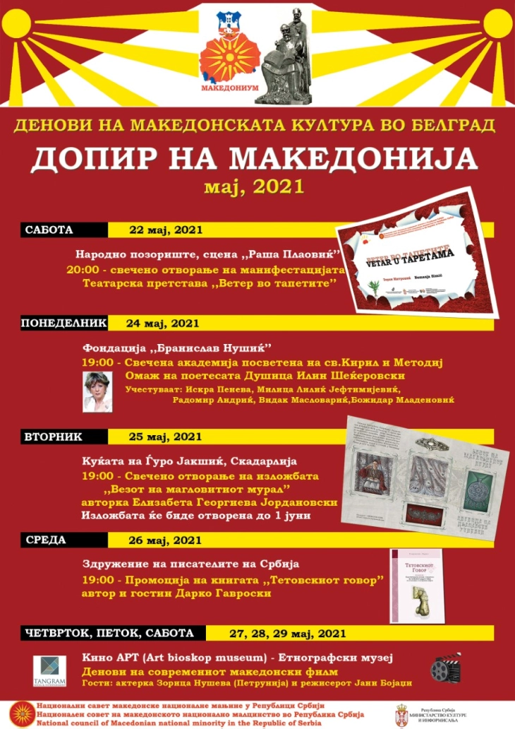 Во Белград отворени Денови на македонската култура со првата театарска престава на Македонците во Србија