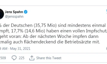 Приближно 36 милиони Германци се вакцинирале против Ковид-19