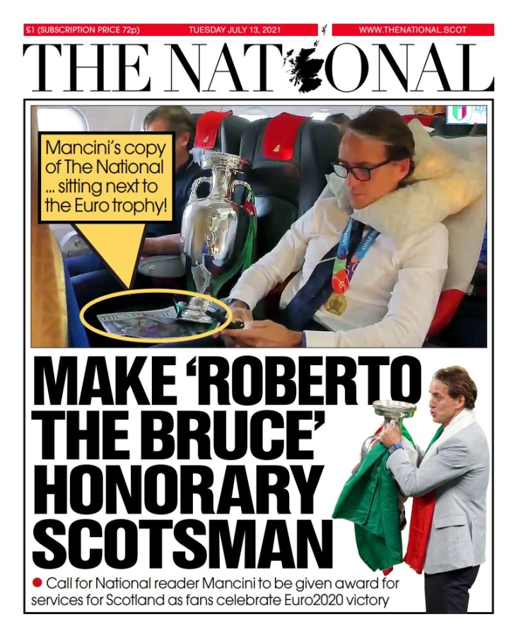 Шкотски весник предлага Манчини да биде прогласен за почесен граѓанин на земјата