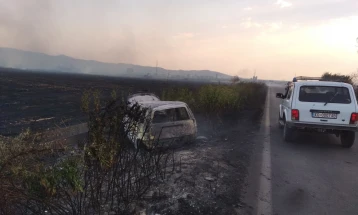 Во Кочанско 12 пожари за едно деноноќие, изгоре патничко возило и 20 хектари земјоделски култури