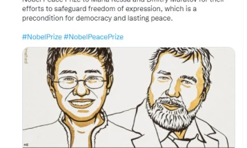 Двајца новинари добитници на Нобеловата награда за мир