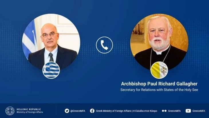 Украина и Западен Балкан дел од темите во телефонскиот разговор на Дендиас со надбискупот Галагер