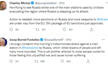 Мишел ја обвини Русија за „застрашувачкиот“ напад на железничка станица во Украина
