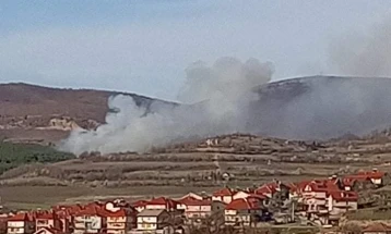 Пожар во атарот на делчевското село Полето