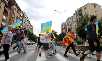 Здружението „Лесја Украинка“ одржа протест пред руската Амбасада во Скопје