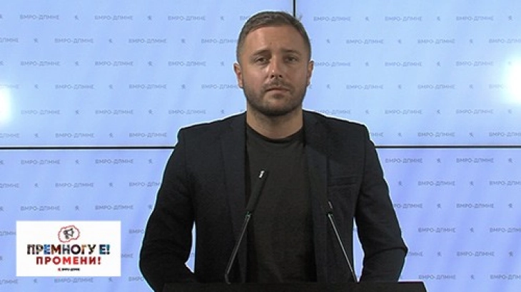 Арсовски: ВМРО-ДПМНЕ нема да дозволи промена на Устав по ниту една цена