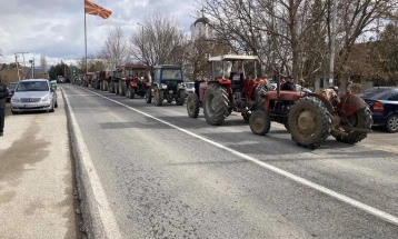 Оризопроизводители го блокираа патот Штип – Кочани кај Облешево