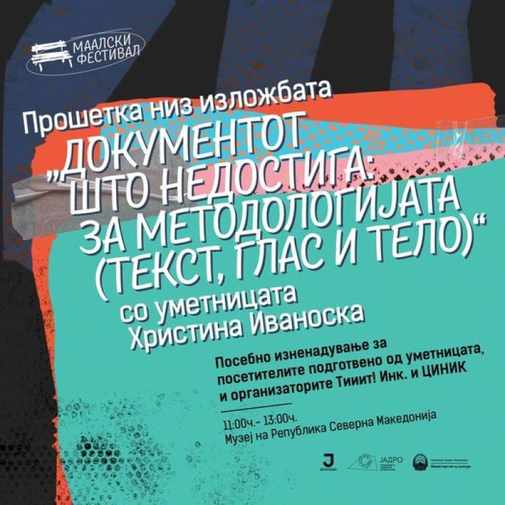 Прошетка низ изложба „Документот што недостига: За методологијата“ на Христина Иваноска