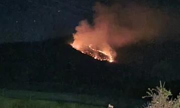 Zjarri është ende aktiv në fshatin kërçovar Tuhin