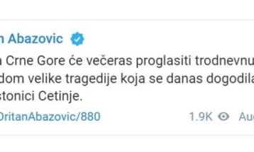 Tre ditë zie në Mal të Zi pas tragjedisë në Cetinë