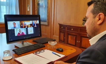 Zaev holds online meeting with Albanian, Serbian leaders ahead of regional economic forum