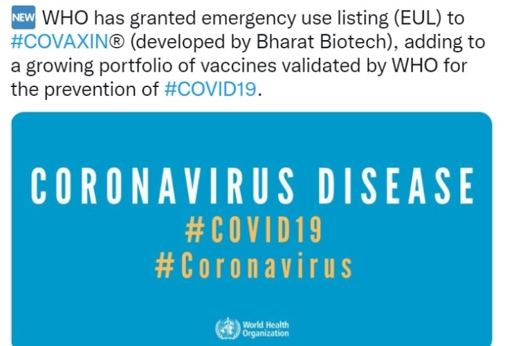 Indian-produced covaxin Covid-19 vaccine gets thumbs up from WHO