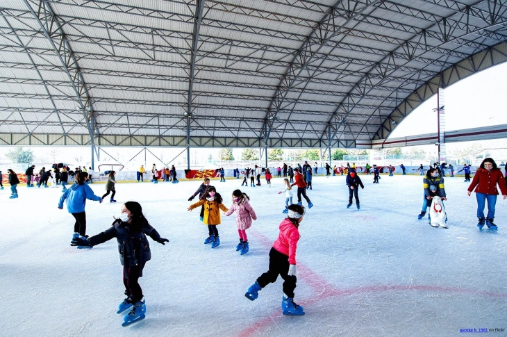 Boris Trajkovski Sports Arena Ice Skating Rink Opens