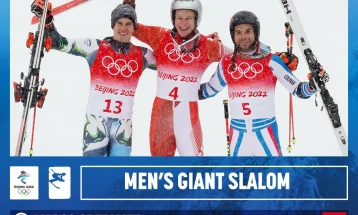 Top pick Odermatt defies snow and Kranjec to win Olympic giant slalom