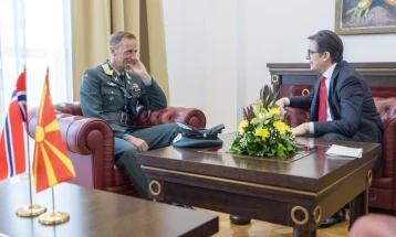 Pendarovski meets Norway's Chief of Defense Kristoffersen