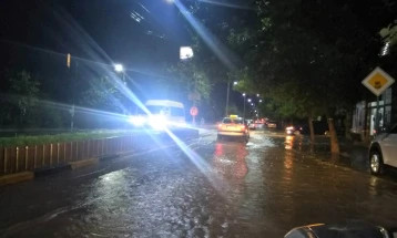 Lightning sets roof on fire in Murtino, Strumica storm floods basements