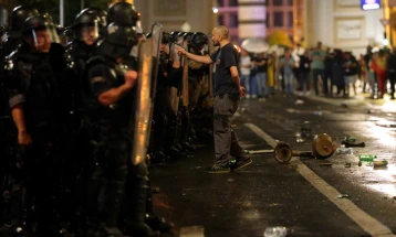 Three police officers injured, five arrests recorded during Wednesday's protest 