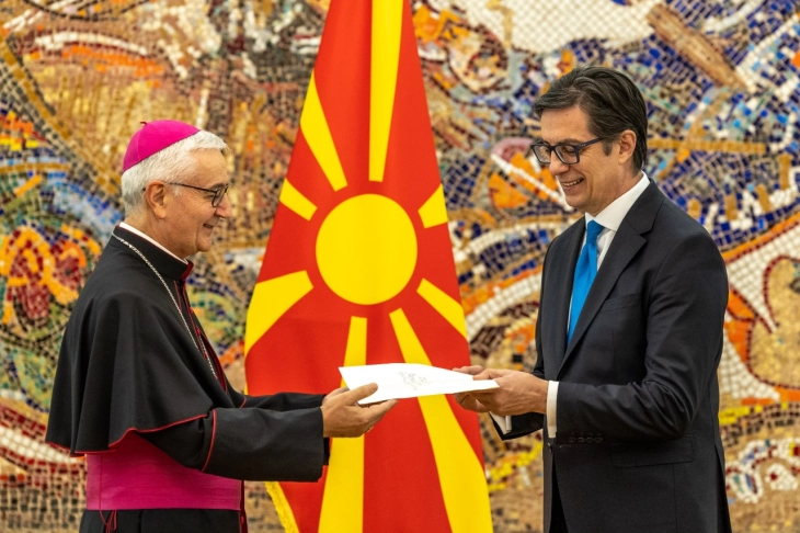 President Pendarovski receives credentials of new Apostolic Nuncio, Archbishop Luciano Suriani