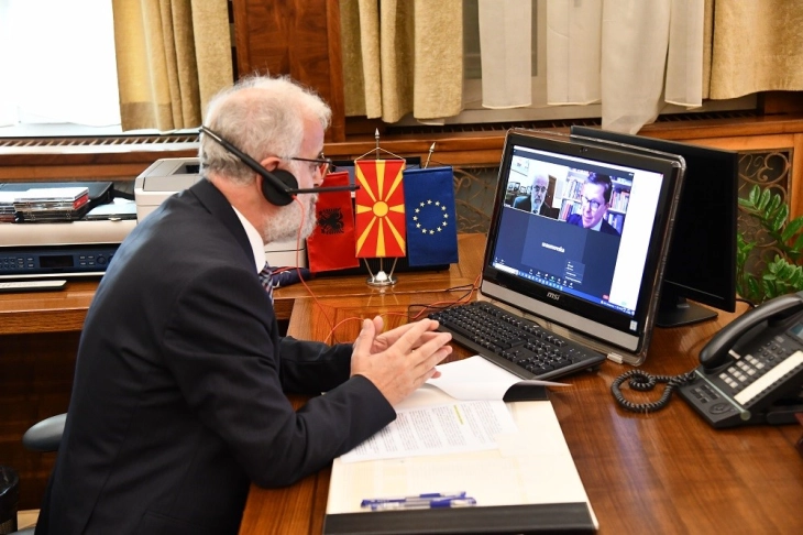 Xhaferi holds virtual meeting with Swedish, Finnish Parliament Speakers on ratifying NATO accession protocols