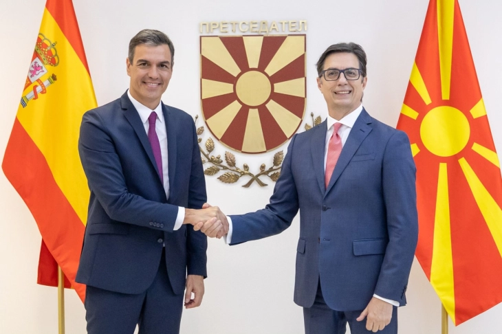 President Pendarovski meets Spanish PM Sanchez