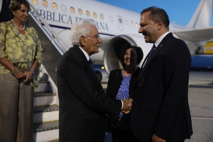 Italian President Mattarella arrives in Skopje