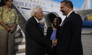 Italian President Mattarella arrives in Skopje