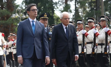 Pendarovski hosts Italian President Mattarella in Skopje