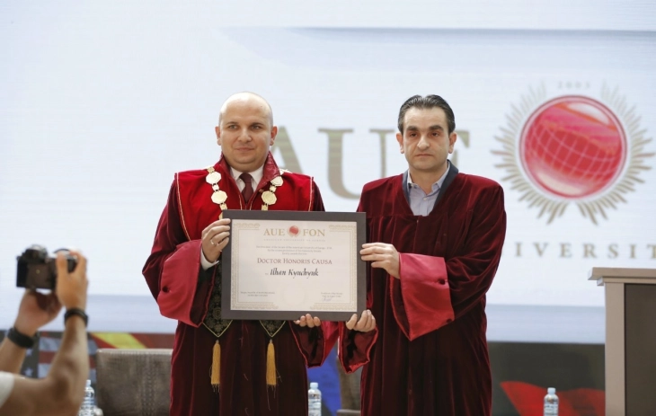 AUE-FON awards Ilhan Kyuchyuk with honorary doctorate