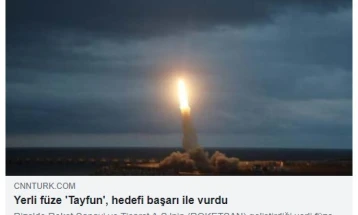 Report: Turkey test-fires ballistic missile over Black Sea