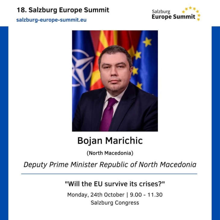 Deputy PM Marichikj takes part in 18. Salzburg Europe Summit