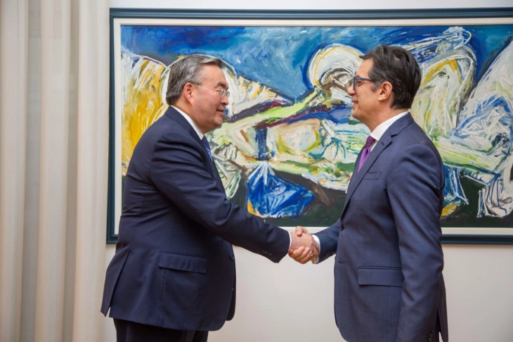 President Pendarovski meets Kazakhstan’s Deputy PM and Foreign Minister Mukhtar Tleuberdi