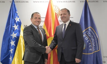 Spasovski, Cikotic reaffirm excellent cooperation between Macedonian and Bosnian police