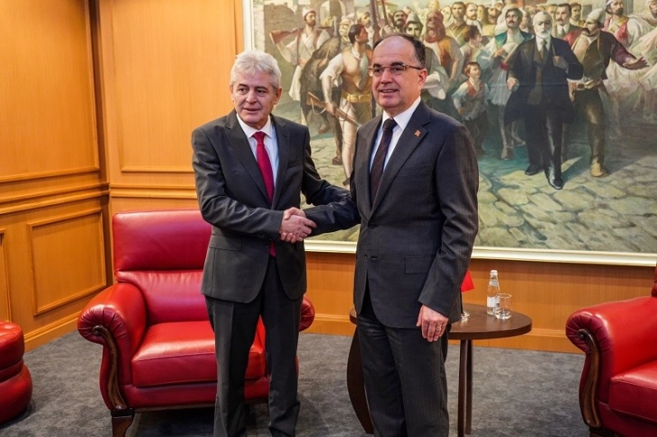 DUI leader Ahmeti meets Albania’s President Begaj