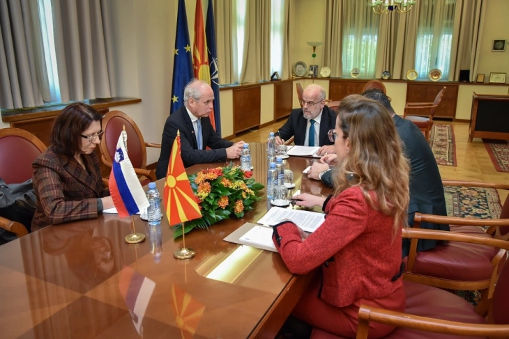 Speaker Xhaferi holds farewell meeting with Slovenian Ambassador Predan