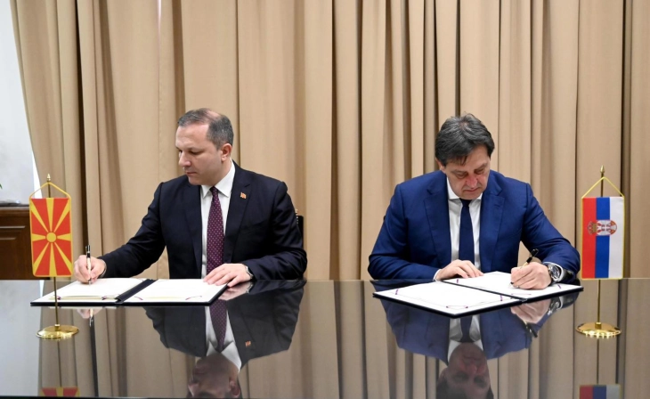 Spasovski and Gašić sign protocol on conducting joint controls at Lojane-Miratovac border crossing point