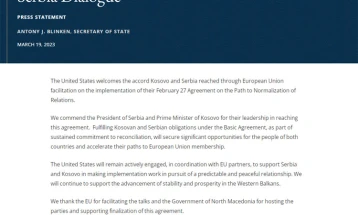 САД го поздравија договорот во Охрид што го постигнаа Косово и Србија со посредство на ЕУ