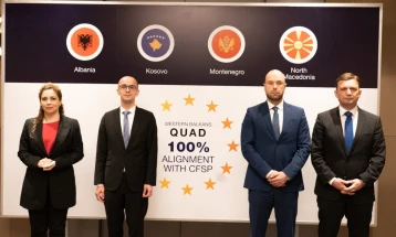 Лансирана нова платформа „Западен Балкан КВАД 100% усогласеност со надворешната политика на ЕУ“   