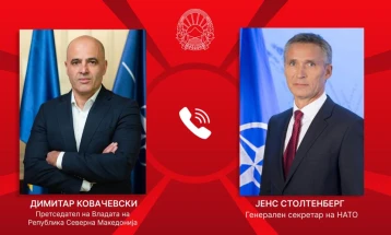 Kovachevski – Stoltenberg: United and strong together in NATO, North Macedonia a factor of stability