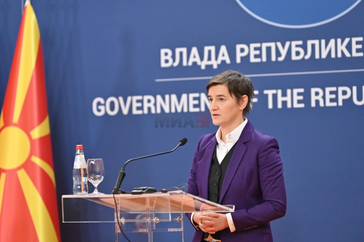Брнабиќ: Економските и политички односи меѓу Србија и Северна Македонија се се подобри