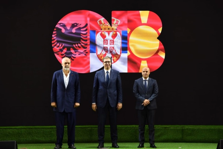 Kovachevski, Vučić and Rama at “Wine vision by Open Balkan” at Vinitaly in Verona