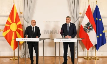 Kovaçevski - Nehamer: Marrëdhënia e partneritetit dhe mbështetja nga Austria janë të rëndësishme për pozicionimin e Maqedonisë së Veriut në BE